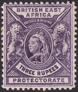 British East Africa 1896 QV 3r Deep Violet Mint SG77 cat £90 with tones - Picture 1 of 2
