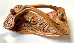 Antique Judd Art Rocker Ink Blotter, Native American Chief Head ~ Iron - Picture 1 of 6