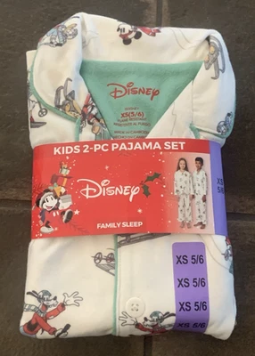 Juego de pijama de franela navideña Disney Mickey & Friends talla XS 5/6 Foto 1 de 4