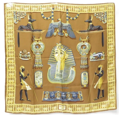 Authentic HERMES " Egypt" Silk Scarf Carre 90 F#47037 - Image 1 of 4