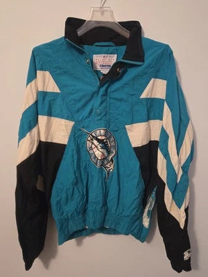 Chaqueta Pullover Vintage Años 90 Starter Florida Marlins Pequeña S Verde Azulado Negra MLB... Foto 1 de 4