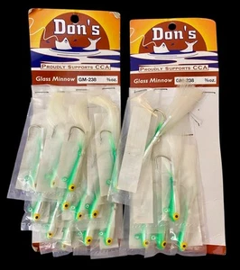 Don's ⅜ Oz Glass Minnow Fishing Lures Jigs Dealer Card NOS (17 Jigs) - Picture 1 of 4
