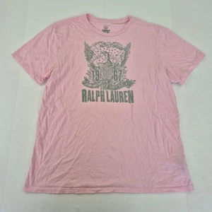 RALPH LAUREN T-Shirt Large Rosa Herren Baumwolle Grafikdruck Freizeit - Bild 1 von 6