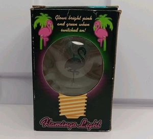 Flamingo Light Bulb Neon Green Palm Tree Pink 1998 Paradise - Picture 1 of 7