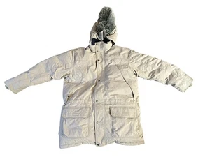 Vintage LL Bean Goose Down Filled Jacket Parka Fur Trim Hood Men's Large Tall - Picture 1 of 14