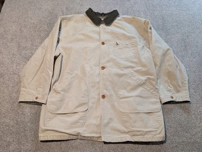 Chaqueta de Colección LL Bean Para Hombres XXL Alta Beige Franela Forrada Granero Tareas Abrigo de Campo Foto 1 de 4