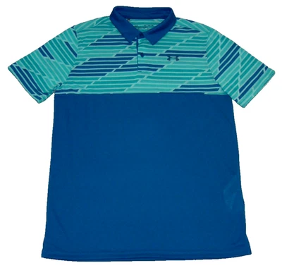 Camisa polo de golf Under Armour para niños talla YXL XL Heatgear a rayas bloques de colores Foto 1 de 4