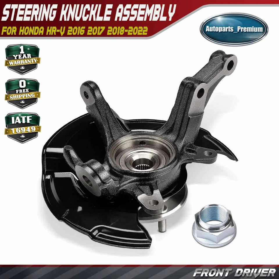 Front Driver Side Steering Knuckle & Hub Bearing Assy for Honda HR-V 2016-2022 - Image 1 of 4