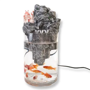 Mountain Stream Desktop Aquarium Kit Fish Tank With Pump Filter LED - Picture 1 of 8