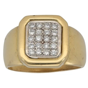 18ct Gold Diamond Ring 9.3g Signet Size R 1/2 - Fully Hallmarked - Picture 1 of 6