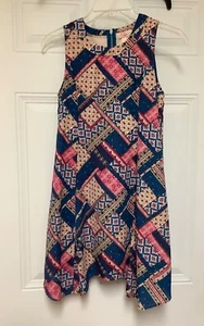 GB Girls Dress Size XL Multicolor Lined Sleeveless Asymmetric Teen/Youth Girls - Picture 1 of 13