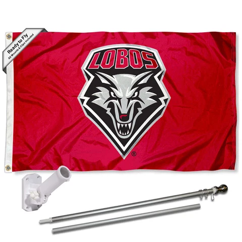 New Mexico Lobos Flag Pole and Bracket Gift Set Package Cover