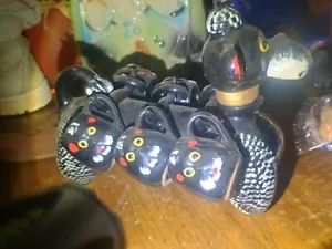 VTG Oodles Of Poodles MCM Redware Spice Set - 4 Shakers - Made In Japan 1950's - Picture 1 of 5
