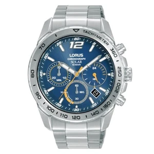 Lorus Solar Chronograph Mens Watch RZ511AX9 Blue Dial  - RRP £139.99 - Picture 1 of 4