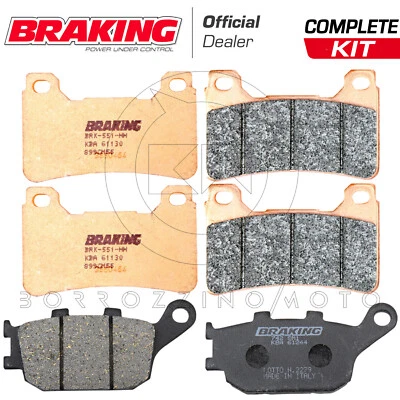 KIT PASTIGLIE FRENO BRAKING ANTERIORE POSTERIORE HONDA CBR 600 RR 2005 - 2006 - Immagine 1 di 3