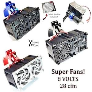 RCP Xtreme Cool Motor Bracket (2) 4028 High Speed Fans 8.4V 28cfm Switch Option - Picture 1 of 23