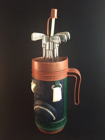 Vintage 1996 Golf Bag Golf Clubs Shaped Water Bottle by E&B Giftware Cover