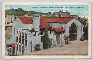 Postcard 1925 Los Angeles California Rodolph Valentino's House Hollywood - Picture 1 of 2