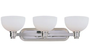 Chelsey 3 Light Chrome White Swirl Glass Bathroom Vanity Light Wall Light $324 - Picture 1 of 1