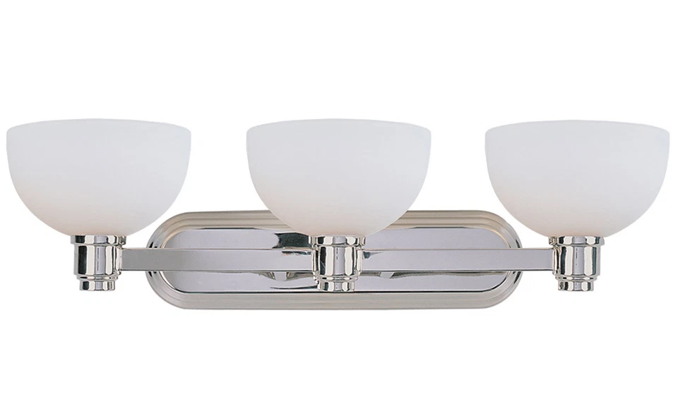 Chelsey 3 Light Chrome White Swirl Glass Bathroom Vanity Light Wall Light $324 - Image 1 of 1