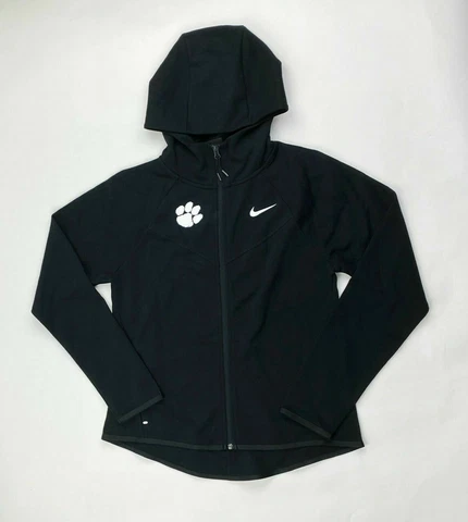 Nike Clemson Tigers Team Tech Fleece Windrunner Hoodie Women's M Black CW7220 Cover