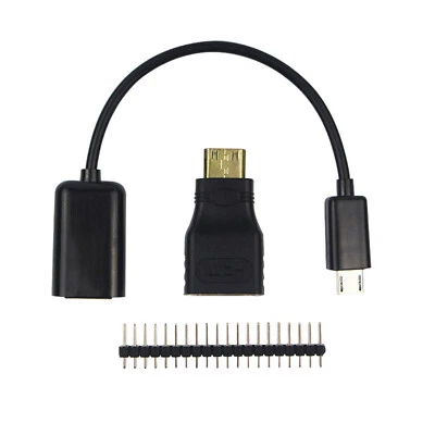 3 IN 1 Mini HDMI to HDMI Adapter Header Micro USB Cable for Raspberry Pi Zero W - Bild 1 von 4