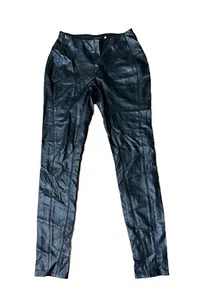 Lysse Women's Black Vegan Faux Leather Skinny Leggings Pants Size Small - Picture 1 of 8