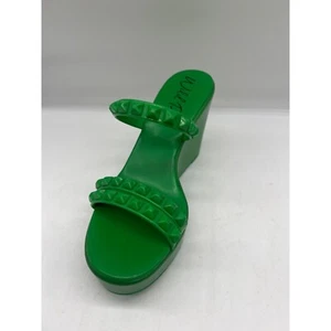Sandalo slip-on Wild Pair Cortezz donna verde borchie zeppa taglia 8 - Foto 1 di 8