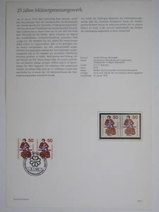 Bund Ministerkarte Typ IV 1975 Din A 5 Mi.Nr. 831 Müttergenesungswerk - Picture 1 of 1