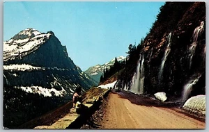 Vtg Montana MT Weeping Wall Going-to-the-Sun Road Glacier National Park Postcard - Picture 1 of 2