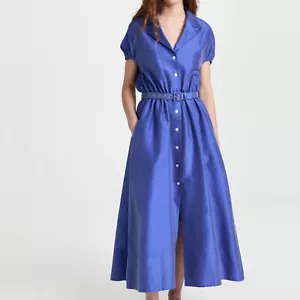 Camisa de vestir Rosie Assoulin Have The Wind At Your Back en azul océano talla 8 - Imagen 1 de 4