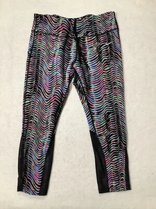 Nike Running Dri-Fit Leggings Size Large Women Tiger Striped Gym Workout 29x22 - Picture 1 of 11