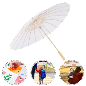Children's Hand Drawn Umbrella Handmade Oiled Paper Kids Folding Parasol - Picture 1 of 12