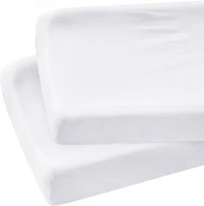 Organic Cotton Changing Pad Cover, Diaper Changing Table Pad Covers 2 Pack, Jers - Picture 1 of 12