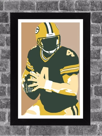 Green Bay Packers Brett Favre Portrait Sports Print Art 11x17 Cover