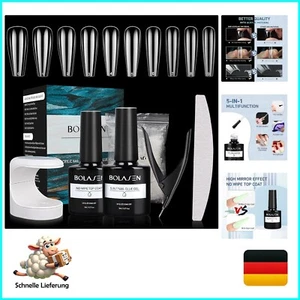 BOLASEN Nail Tips and Glue Gel Kit, Gel x Nail Extension Set mit 5in1 Nagelkl... - Bild 1 von 8