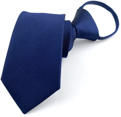 Nueva corbata ajustada a rayas azul 100 % seda ajustable preatada para hombre 2,76 pulgadas Foto 1 de 2