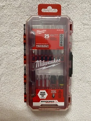 Nuevo juego de brocas de impacto Milwaukee 48-32-4095 Shockwave 25 piezas (nuevo en caja) Foto 1 de 4