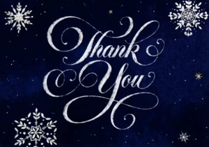 Juego de 8 tarjetas de Navidad clásicas blancas de copos de nieve notas de agradecimiento con sello - Imagen 1 de 2