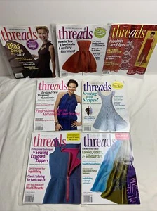 Threads Magazines Vintage 7 Back Issues Year 2011-2012 Sewing Pattern Making - Picture 1 of 15