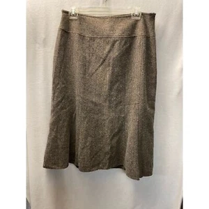 Ingenuity size 10 brown twill skirt wool maxi - Picture 1 of 7