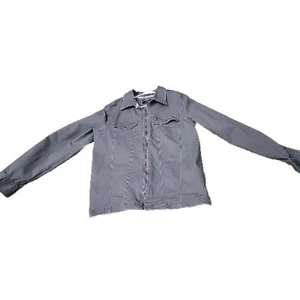 Tony Hawk Twill Gray Trucker Jacket Pockets Full Zip Stretch Mens Large NWT - Picture 1 of 6