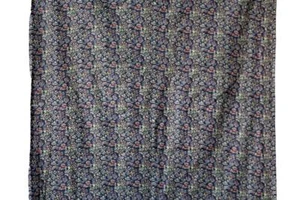 VINTAGE UZBEK USSR COTTON CRAFTED SATIN FABRIC (86.6"-220cm/33.5"-80cm) (A17) - Picture 1 of 3