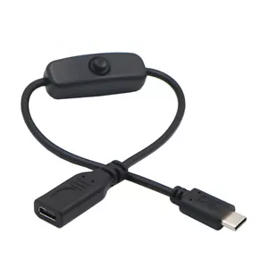 NFHK USB-C with On Off Power Switch Button USB Type C Male to Female USB-C Cable - Picture 1 of 7