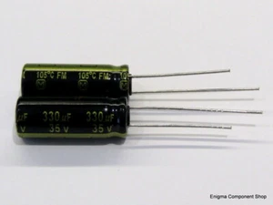 5pc Panasonic FM Series Low ESR Electrolytic Capacitor 330uF 35V.TrustedUKSeller - Picture 1 of 1