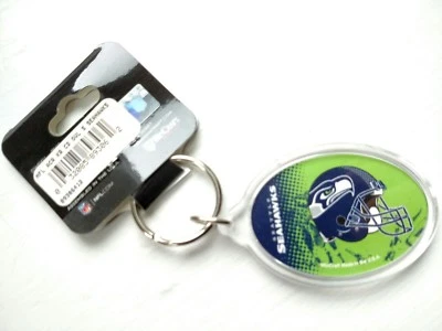 Seattle Seahawks Wincraft NFL Acrylic Helmet Oval Key Ring  - Image 1 of 2