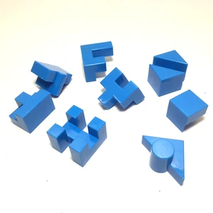 (Set of 8) Vintage Lakeside's Superfection Game BLUE Replacement Parts Pieces - Picture 1 of 9