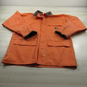 Carhartt Jacket Mens Small Orange Chore Workwear Polyvinyl PVC Rain C64 Outdoor - Picture 1 of 23