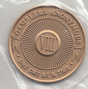 8 VIII Years - Gamblers Anonymous recovery medal token chip coin - Picture 1 of 2