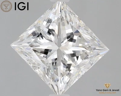 F Color VS1 Clarity 2.00 CT. CVD Lab Grown Princess Shape Diamond IGI Certified - Image 1 of 4